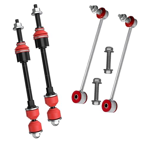 4 PC Front + Rear Sway Bar CODE RED Link Kit FITS Ram 1500 4WD 2009-2012, Ram 1500 2013-2018, Ram 1500 Classic 2019, Bushings and Boots Made in USA K80894 K750396 - size: K80894 K750396