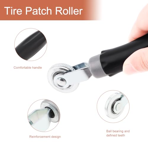 Windance Tire Repair Patch Tools,Tire Buffing Wheels 42mm 55mm for Cars Trucks Motorcycles Bicycles Electric Bicycles with Tire Patch Roller, Scraping Cutter, Tire Grinding Polishing Accessories Kit