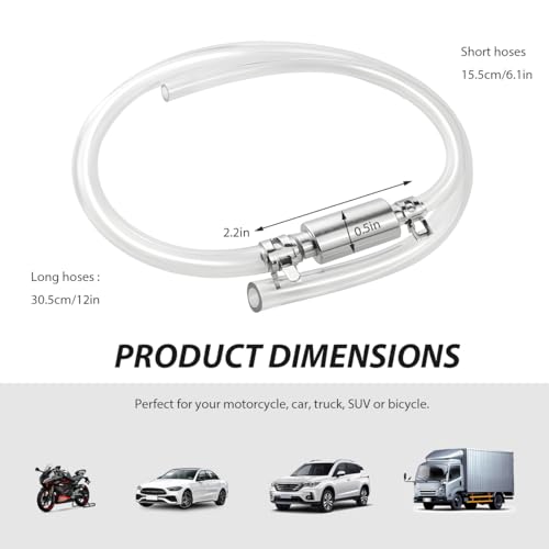 Car Brake Bleeder Hose, One Way Check Valve Clutch System Bleeding Tool Kit with Tube & Clamp, Hydraulic Brake Fluid Bleeder Hose Replacement for Most Cars Motorcycles