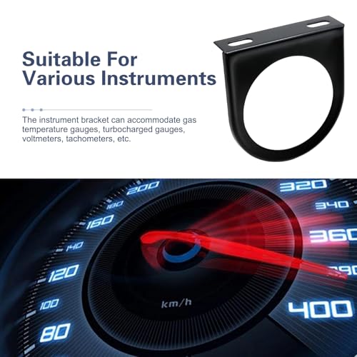 Single Gauge Mounting Panel, 52mm 2.1" Universal Single Gauge Meter Mount, Single-Hole Car Meter Bracket, Metal-Gauge Pillar Bracket, Universal Automotive Steel Under Dash Mounting Brackets