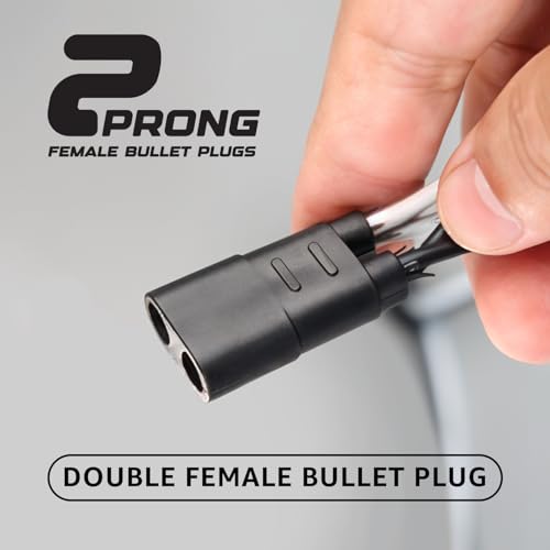 MADCATZ 50 Pack 2-Prong Double Female Bullet Plug 12” Spacing Harness Roll – 18 AWG with More Spacing 12-Inch Leads Between Plugs, Fits Truck Trailer Clearance Lights - color: 50 - 2Prong (12" spacing), size: 2Prong - XL