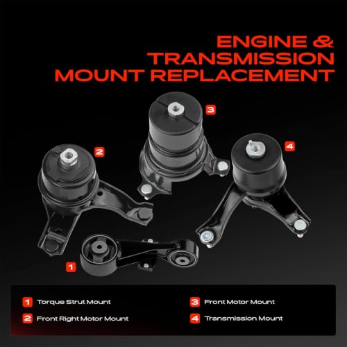 A-Premium Engine Motor and Transmission Mount Kit, with Torque Strut Mount - style: 2012-2017 Camry L4 2.5L Automatic