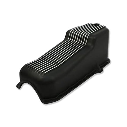 Finned Black Oil Pan for Chevy SBC 283 305 327 350 400 1980-1985 - color: Black, size: 1980-1985 SBC