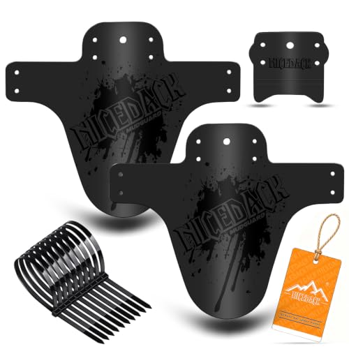 Mountain Bike Fenders, Fits 20-29 Inch MTB, 2-Piece Set - color: A- Black-Gray