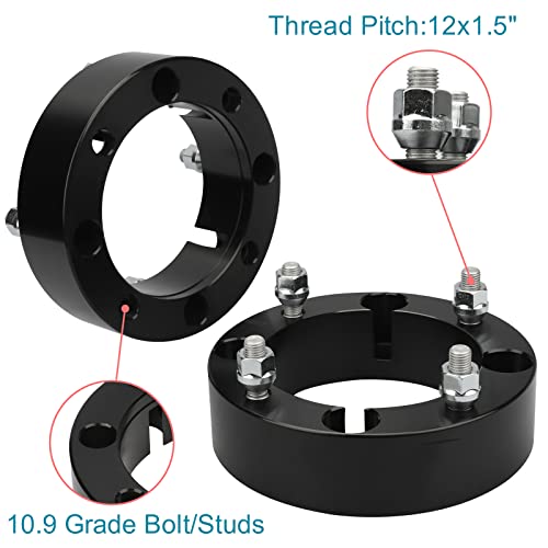 IRONTEK 4x156mm ATV Wheel Spacers 2"(50mm) Thickness with 12x1.5 Studs 131mm Hub Bore Fit for Polaris Sportsman 400 500 600 700 800 ATV UTV RZR - size: 2"|4x156|2PCS