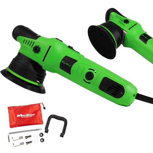 Maxshine M8S V2 Dual Action Polisher Green – 8mm Throw Random Orbital Buffer, 1000W Detailing Machine with 5″ Backing Plate – 6-Speed, 5/16″ Thread for Car, Truck, SUV & Boat Paint Correction - color: 5" Dual Action Green
