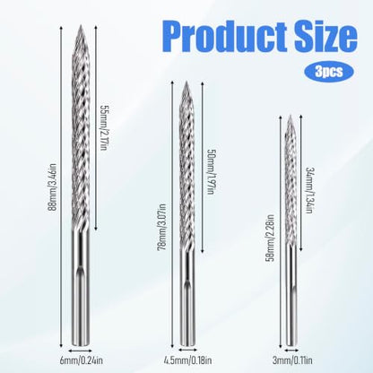 Tire Repair Tools, 3Pcs Tire Reamer Drill Bit Tungsten Steel Drill Bit