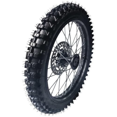 Beeking 70/100-17 Front Wheel Rim Tire Assembly for Dirt Bike 15mm axle front Wheel Rim Tire Fits 50cc-125cc dirt bike TTR SSR CRF Apollo Includes 200mm brake disc.
