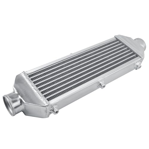 Universal Intercooler 24.5''x7.5''x2.8" Front Mount Intercooler 2.6'' Inlet and Outlet Aluminum Turbo Intercooler Direct Replacement for Any Turbo Charger system - size: 24.5''x7.5''x2.8" 2.6''