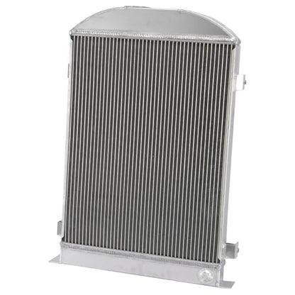 Radiator,4 Row Aluminum Radiator with Shroud Fan for 1930-1931 Ford Model A Base Flathead V8, Automotive Radiator Replacement for 1930 1931