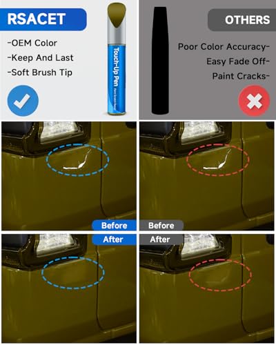 Touch Up Paint Compatible with Jeep Exact Match Touch Up Paint Car Scratch Repair (Rescue Green Metallic(PJR/EJR)) - color: Rescue Green Metallic(PJR/EJR)