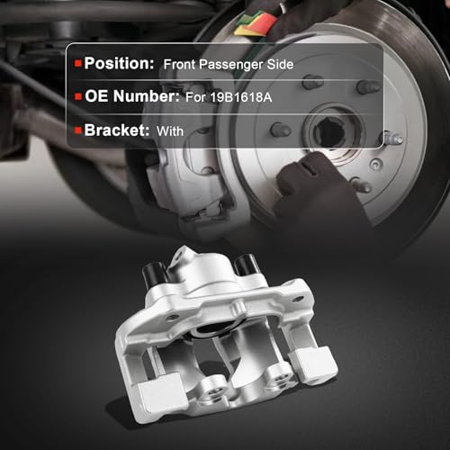 cciyu Front Right Disc Brake Caliper Assembly w/Bracket 19B1618A - size: Front Right[19B1618A]