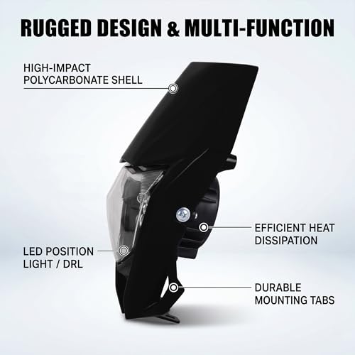 AnXin Dirt Bike Headlight for CRF250R CRF250F CRF450R CRF250L CRF450L XR650 - color: black