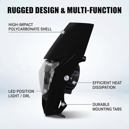 AnXin Dirt Bike Headlight for CRF250R CRF250F CRF450R CRF250L CRF450L XR650 - color: black
