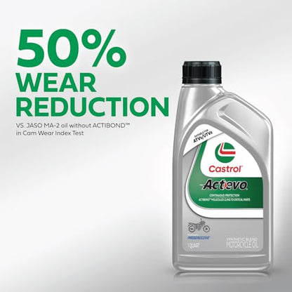 Castrol Actevo 10W-40 4T Synthetic Blend Motorcycle Oil, 1 Gallon, 3 Pack - size: 4 Quart Jug, Pack of 3, style: Conventional