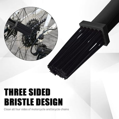 2PCS Bike or Motorcycle Chain Washer, Bicycle Cleaning Chain Double-Ended Brush, Black Durable Motor Chain Gears Cleaning Square Head Brushes, Universal Cleaning Tool (Black/2PCS) - color: Black/2PCS