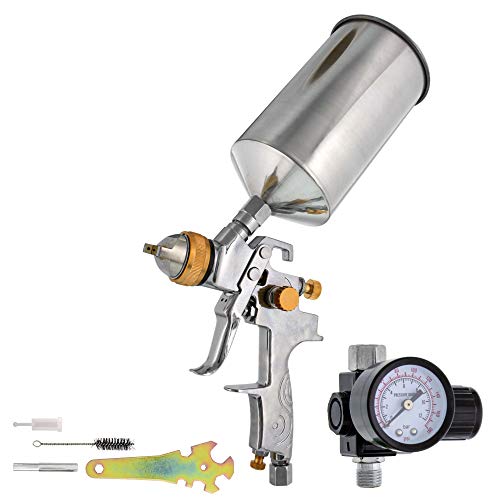 TCP Global® Brand Professional 1.3mm HVLP Spray Gun-gravity Feed-auto Paint Basecoat Clearcoat with Air Regulator (G6600-13) - size: 1.3mm