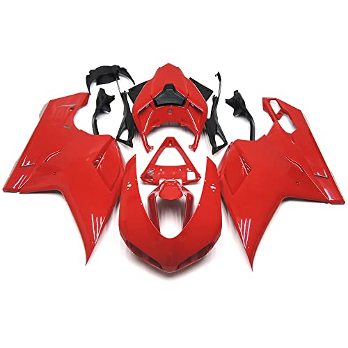 Red Fairings Kit for Ducati 1098/848/1198 2007 08-2012 Injection Bodywork - color: Red