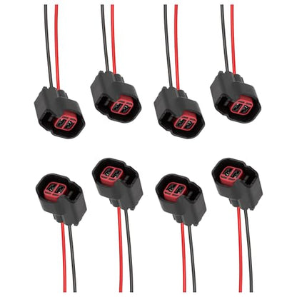 8 PCS Fuel Injector Connector Pigtail,Fuel Injectors Set of 8 Replace OEM# 5013995AA,5161919AA,Car Accessories Fuel Injector Wiring Harness Compatible with Dodge,Ford,Chevrolet (8PCS)
