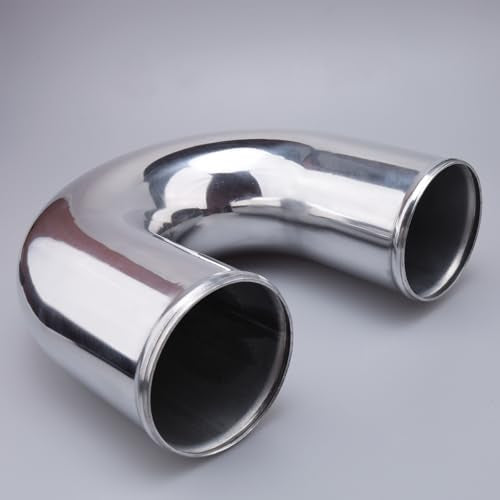 AC PERFORMANCE 4" 180° Aluminum Elbow Intercooler Air Intake Tube, Polished - color: Siver Polished 180, size: 4" (102mm)