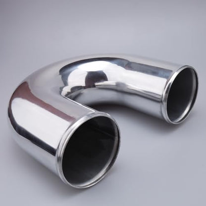 AC PERFORMANCE 4" 180° Aluminum Elbow Intercooler Air Intake Tube, Polished - color: Siver Polished 180, size: 4" (102mm)