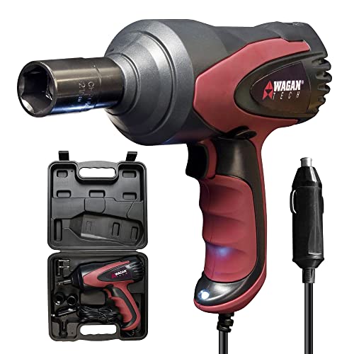 Wagan EL2257 12V DC Mighty Impact Wrench, 1/2 inch 12 Volt Electric Impact Wrench Kit, 271 ft-lbs, Tire Repair Tools with Sockets and Carry Case - size: EL2257 12V