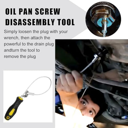 Wevdn Oil Drain Plug Removal Tool, Strong Magnetic Anti Scald Oil Filter Sump Plug Removal Wrench Oil Change Tool, Universal Oil Drain Plug Removal Pick Up Tool with Flexible Shaft