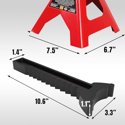 Big RED 3 Ton (6000 LBs) Jack Stands, with Adjustable Lock Car Jack Stand, Fit for Vehicle, Red, 2 Pack - size: 3 Ton, style: Basic