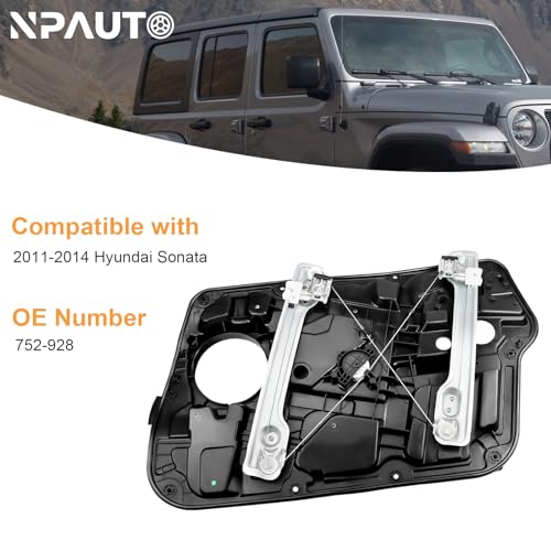 Front Driver Window Regulator Without Motor with Panel for Sonata 11-14 - style: Front Driver Side