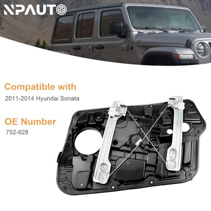 Front Driver Window Regulator Without Motor with Panel for Sonata 11-14 - style: Front Driver Side