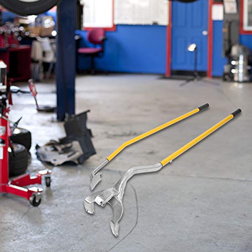 TUFFIOM Tire Mount Demount Tool Kit Steel Manual Tire Changer w/Bead Keeper, Tubeless Truck Bead Breaker, 17.5''-24'', Assembly Tool Equipped - color: Yellow