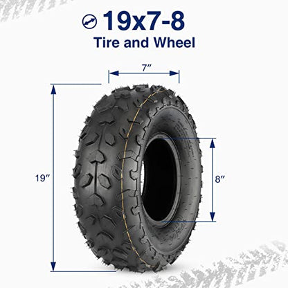 MaxAuto ATV Tires 19x7-8 19x7x8 19x7 8 ATV UTV Off-Road Tire All-Terrain Mini Bike Tire 4PR Tubeless Sport-tire, Set of 2