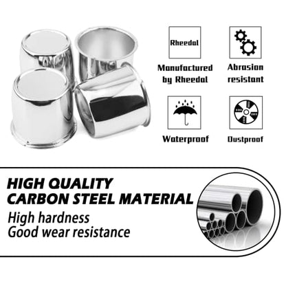 4Pcs 2.64" OD 2.4" H Push Through Trailer Wheel Center Cap for Rim - color: Chrome, size: 2.64" Hub 2.4" H