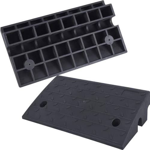 4 Pack 4" inch Rise Driveway Curb Ramps, 17"(L) x 9"(W) x 4"(H) Loading Ramps for Car, Pickup, Motorcycle, Truck, Heavy-Duty Rubber Kerb Ramps 6000 LBS Load Capacity (4" Rise - 4Pack) - size: 4" Rise - 4Pack