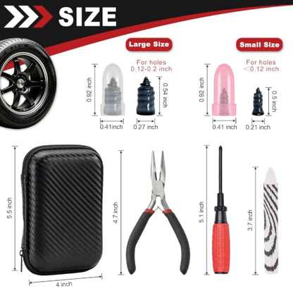 73 Pcs Tire Plug Kit, Quick Self-Service Emergency Tire Repair Screws Kit
