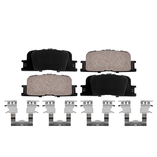 Detroit Axle - Rear Brake Pads for 2002-2006 Toyota Camry 01-03 Highlander - size: 4P3701174/Kit