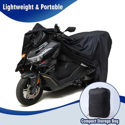 Motorcycle Cover 300D, UV Resistant,Waterproof for Outdoor Parking - size: 96.5“Lx41"Wx50"H