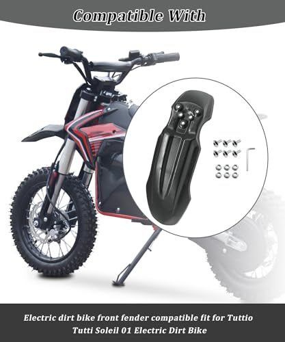 E-Bike Front Fender with Screw Kit Waterproof (Black) - color: Black