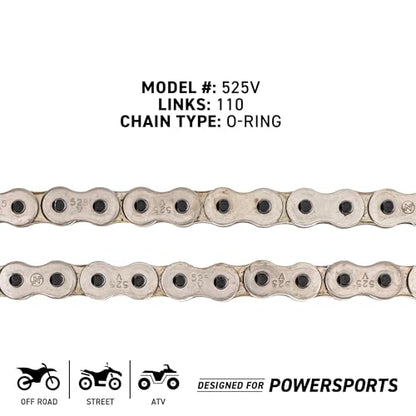 NICHE Drive Sprocket Chain Combo for Suzuki GSXR1000 GSXR750 Front 17 Rear 42 Tooth 525V O-Ring 110 Links - size: O-Ring Chain