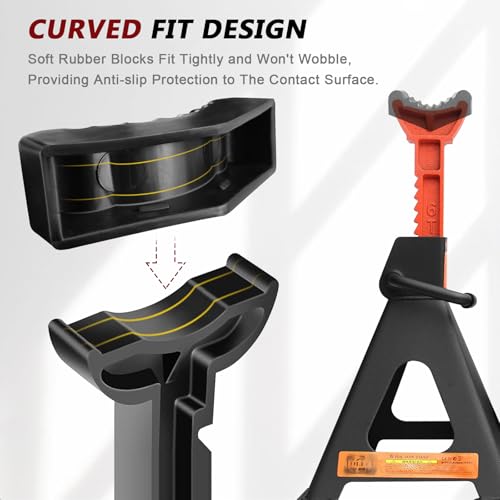 6Ton Car Jack Stand Rubber Pad Slotted Lift Floor Adapter Repair Tool Frame Rail Pinch Weld Lifting Universal Repair Tools Safety Grip Pads (Pack of 4) - color: Black, size: 6 Ton (Pack of 4)