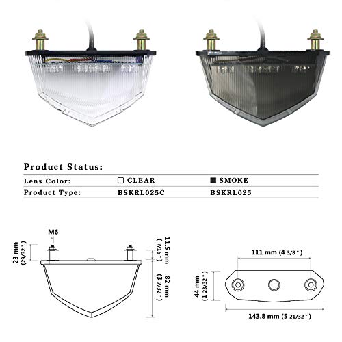 Universal Clear Integrated Motorcycle 25 LED Tail Light With Turn Signal Function For Dirt Bike Buggy Chooper Cruiser ATV(clear) - color: clear