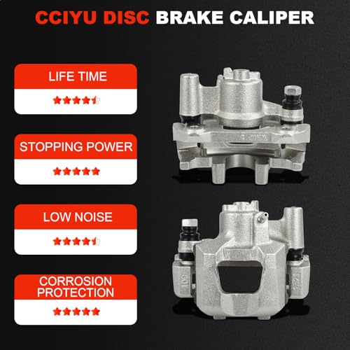 cciyu Rear Left & Right Disc Brake Calipers Assembly 19B2685 19B2684 - size: Rear[19B2685+19B2684]