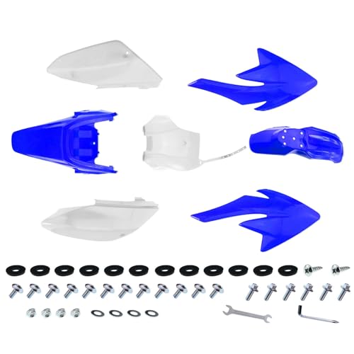 PRO BAT 7 PCs Plastic Fender Complete Kit - color: White&Blue Plastic Fender Kit