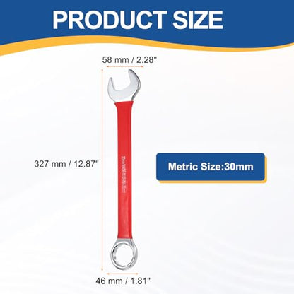HARFINGTON 2Pcs Metric Combination Wrench 30mm 12-Point Box & Open End CR-V - size: 30mm