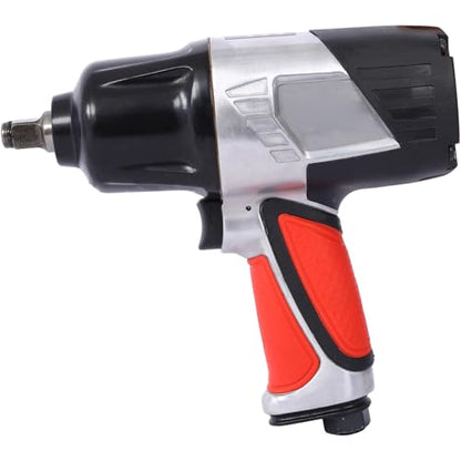 44 Piece Air Impact Wrench Set Pneumatic Tool Kit with Air Ratchet Die Grinder Air Hammer Tire Gauge and Accessories in Blow Mold Case Red