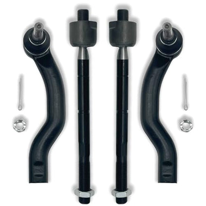 4pcs Front Inner & Outer Tie Rod Ends Kit Fit for Toyota Rav4 2006 2007 2008 2009 2010 2011 2012 2013 2014 2015 2016 2017 2018 | Replaces ES800053 ES800054 EV800328 - size: EV800328 X2 ES800053 ES800054