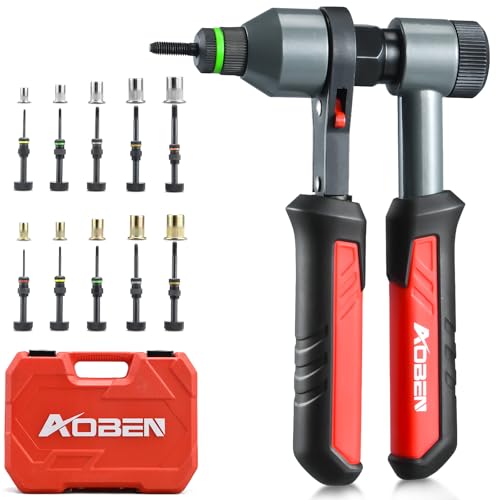 AOBEN Rivet Nut Tool Kit, Nutsert Gun Kit, Upgraded Rivnut Tool with 10 Metric and SAE Madrels, 100 Pcs Rivnuts, and Rugged Carrying Case - size: Ratchet Rivet Nut Tool Kit