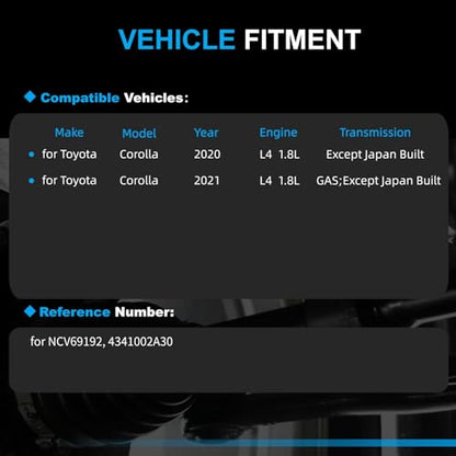 Front Right CV Axle for Toyota Corolla 2020-2021 - size: Front Right CV Axle Shaft