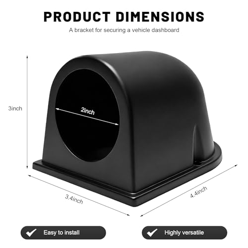 2 Inch Single Hole Gauge Dashboard Pod, 52mm Heavy Duty Plastic Auto Dash Meter Mount Gauge Pod, Universal Dash Meter Holder Interior Accessories for Cars Trucks SUVs - color: Single Hole