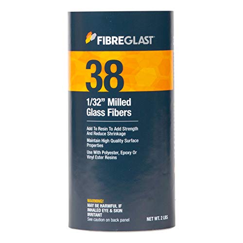 Fibre Glast Milled Fiberglass Filler – First Quality Premium Glass Fiber Powder for Gel Coat, Auto Surface, Car Finish & Marine Repair Kit — 1/2 Gal, Dries Clear, Resin & Epoxy Compatible